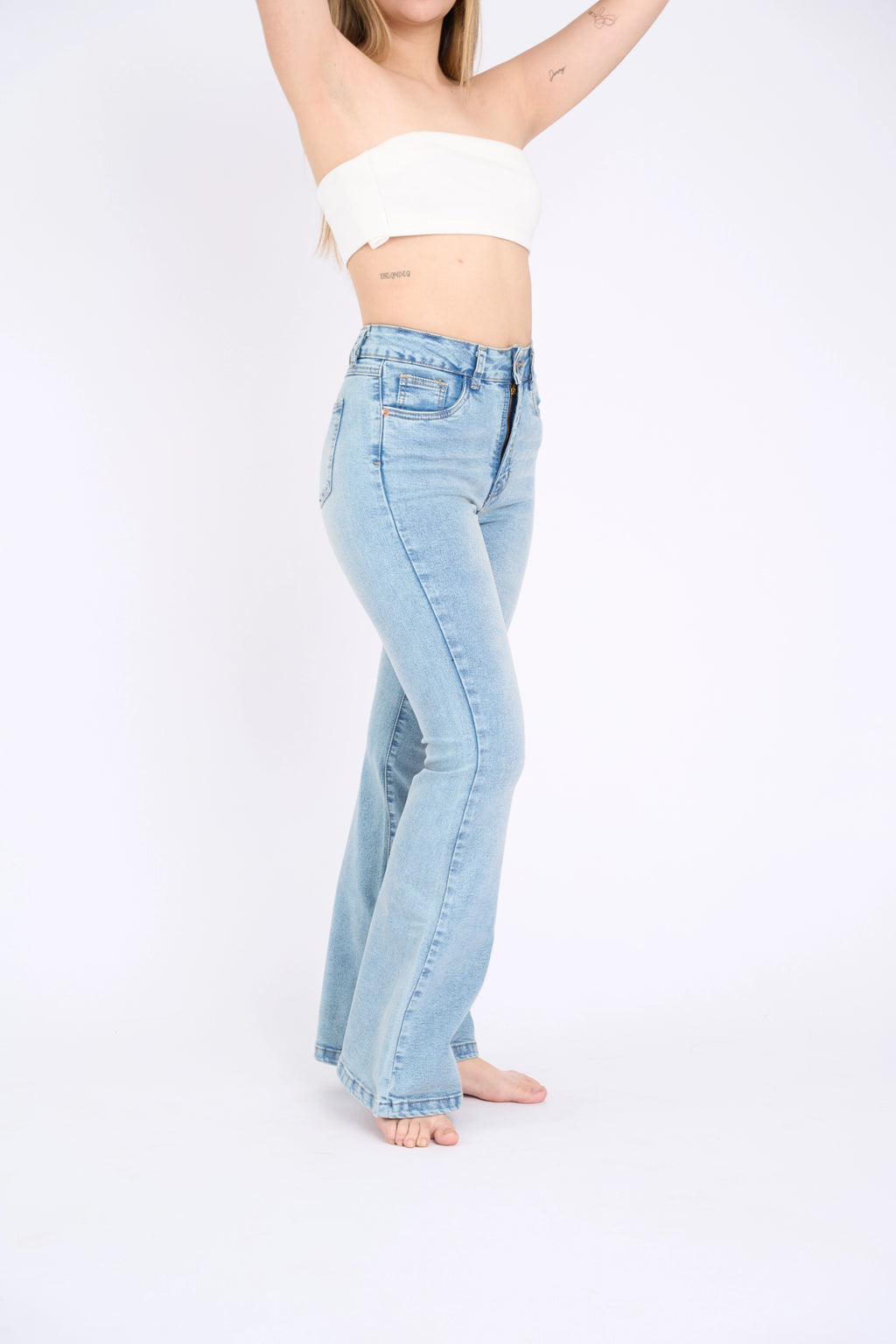 FLARE JEAN TIRO ALTO - MAIZ