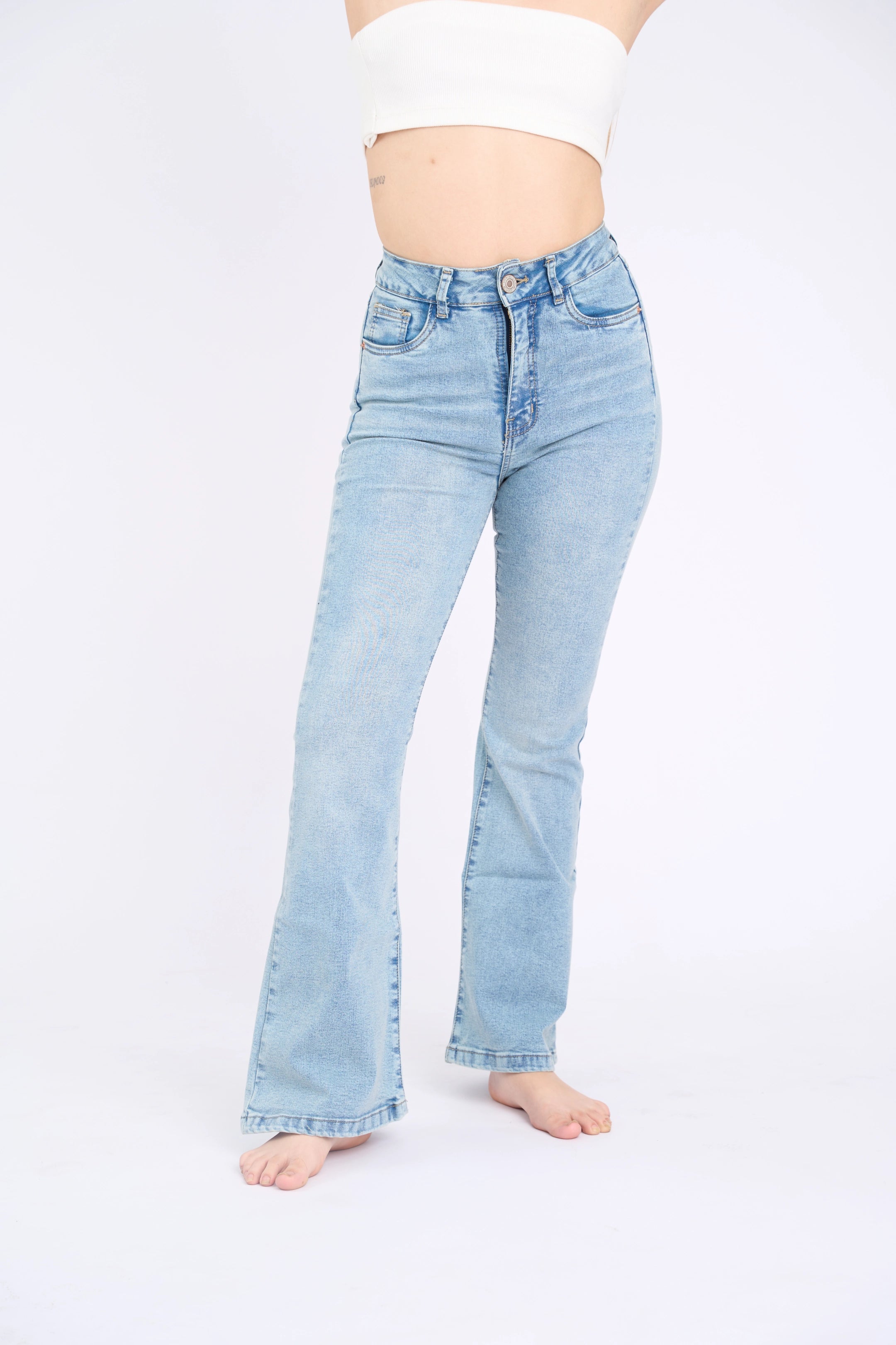 FLARE JEAN TIRO ALTO - MAIZ