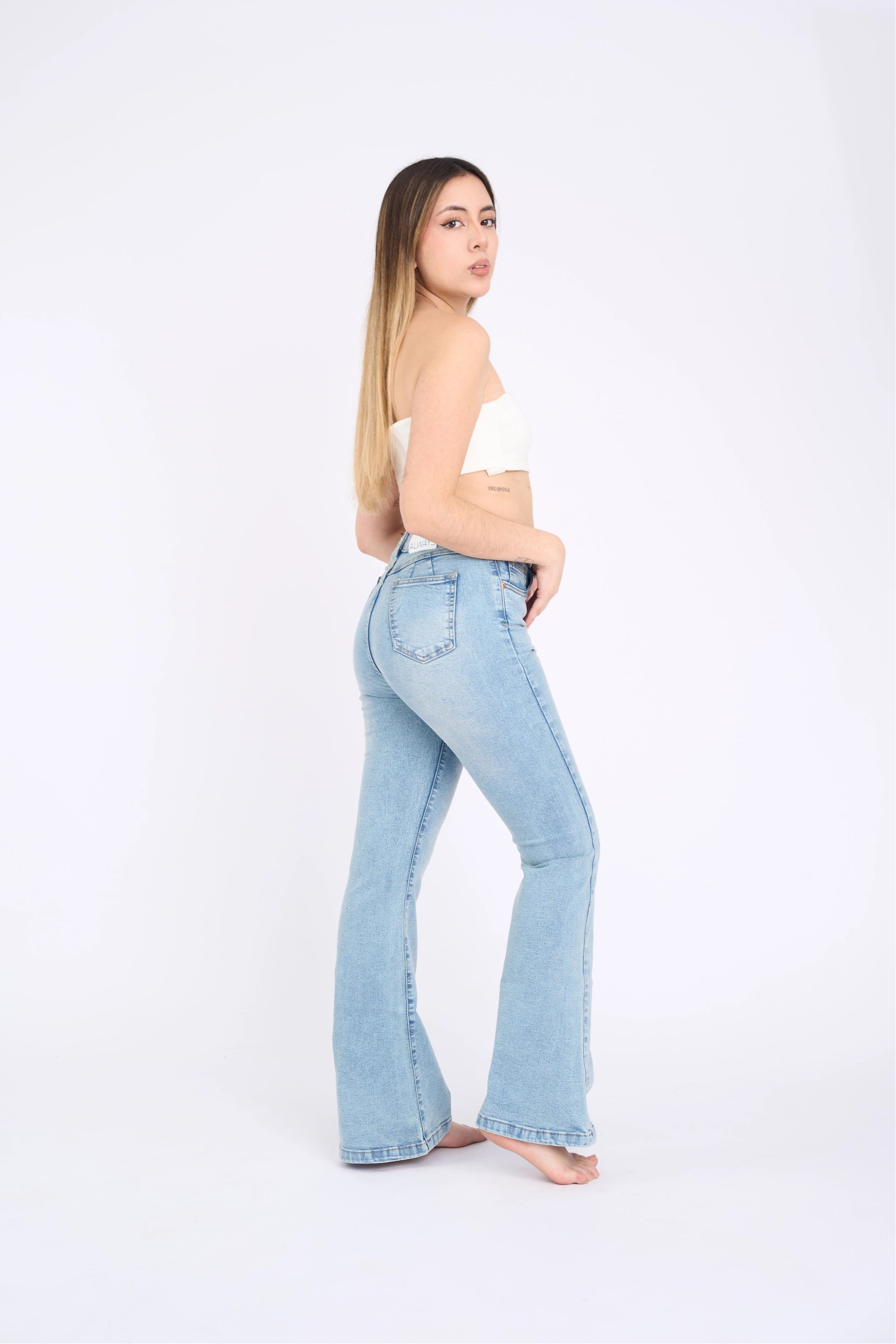 FLARE JEAN TIRO ALTO - MAIZ