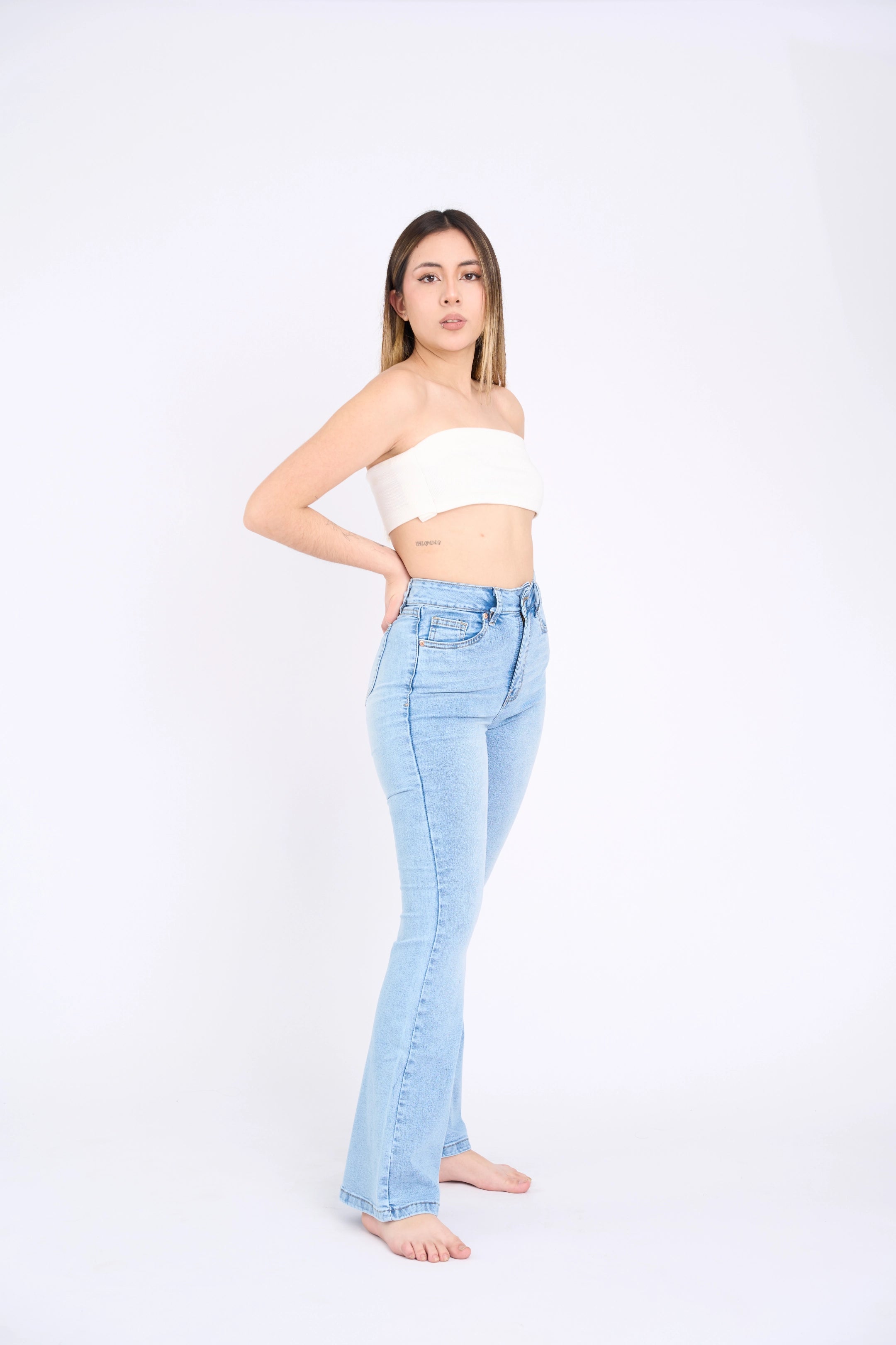 FLARE JEAN TIRO ALTO - HIELO