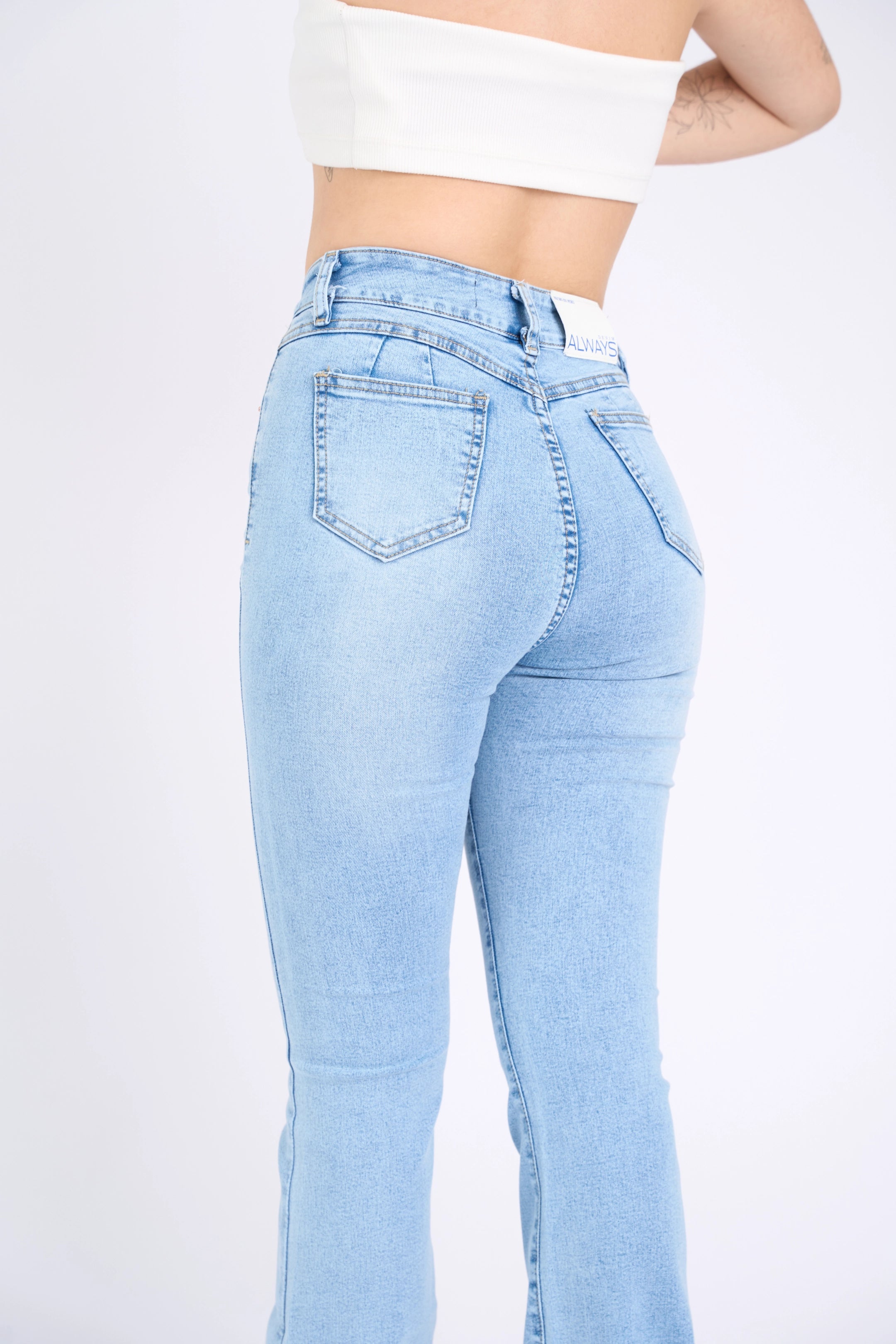 FLARE JEAN TIRO ALTO - HIELO