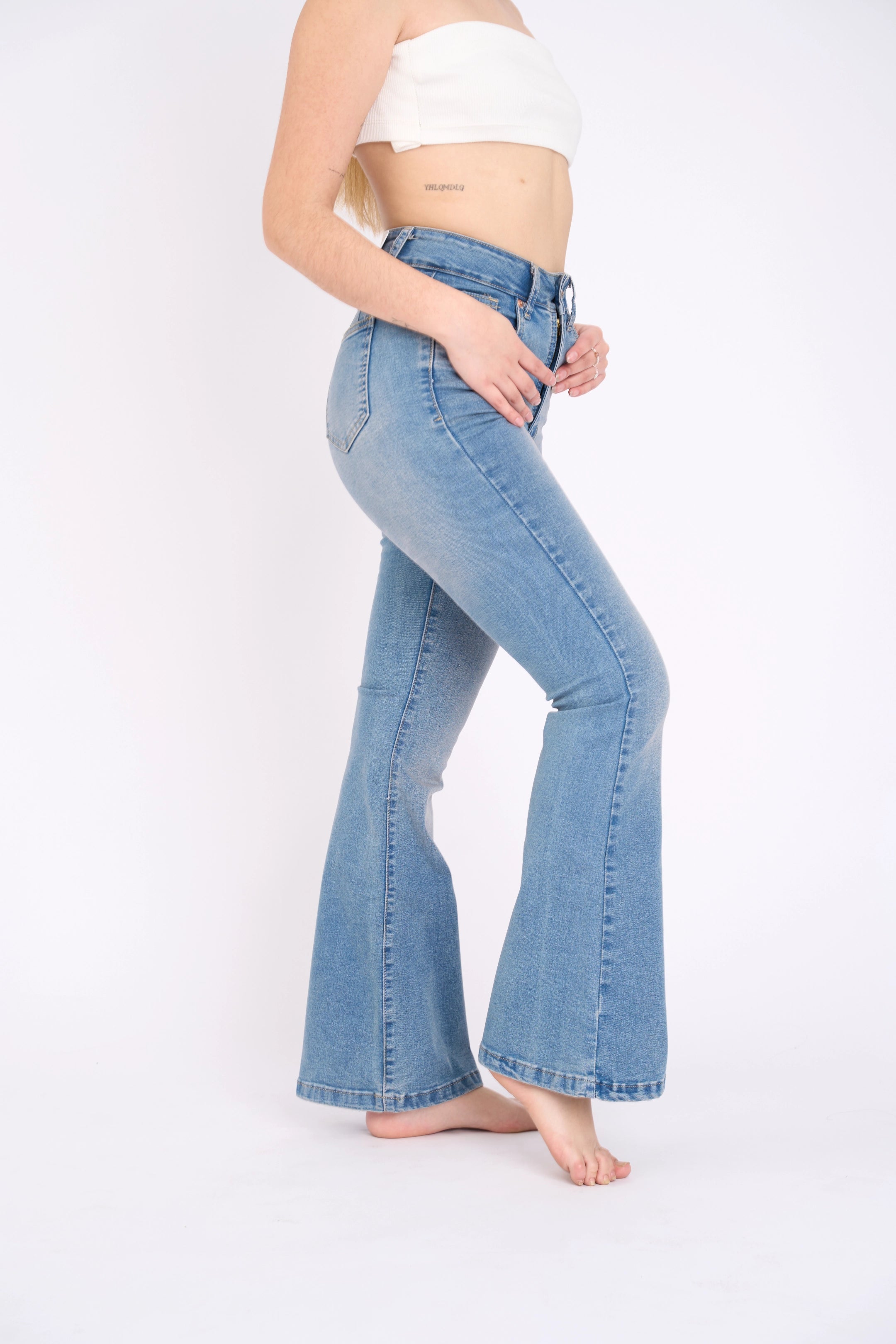 FLARE JEAN TIRO ALTO - CANELA