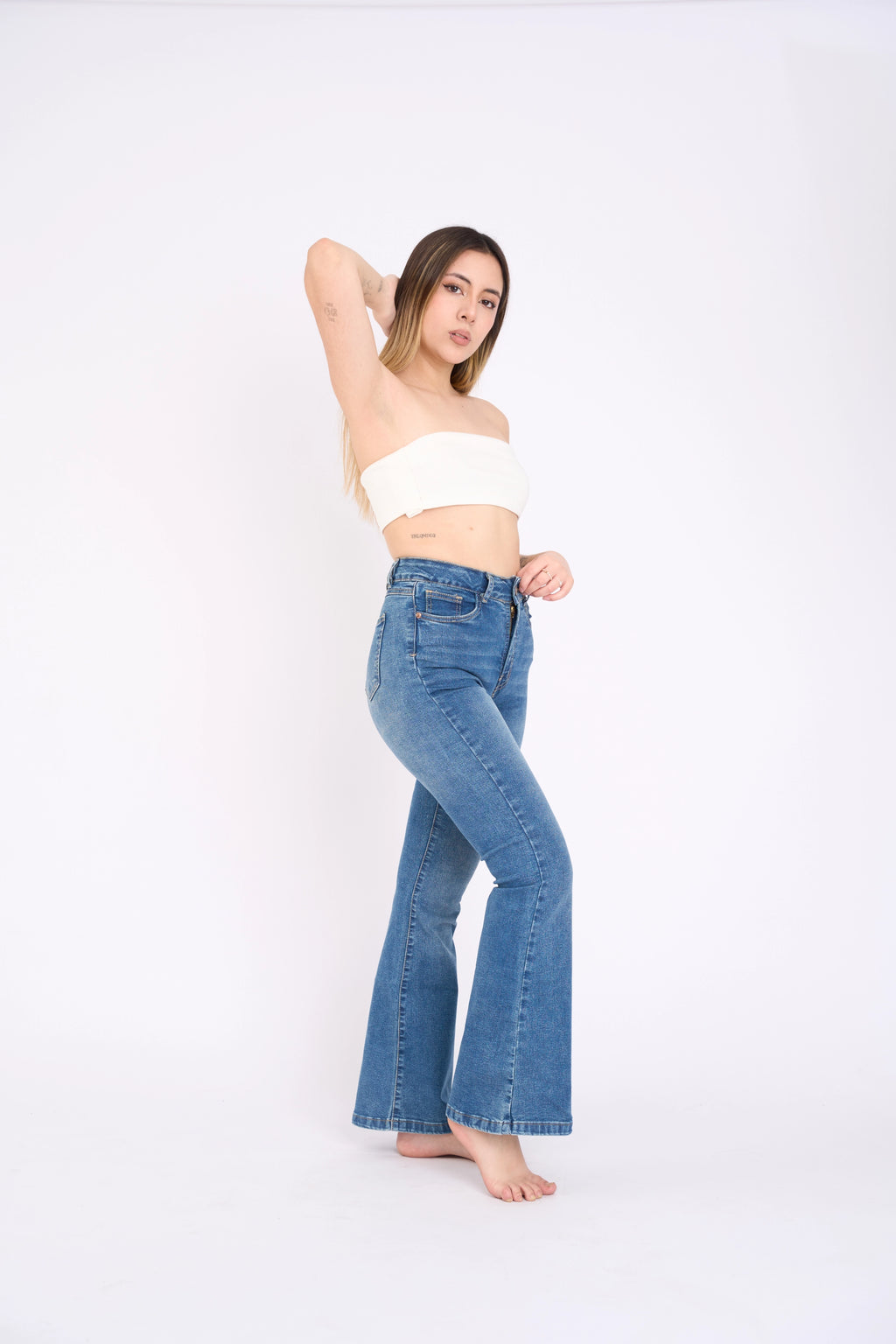 FLARE JEAN TIRO ALTO - BLUE