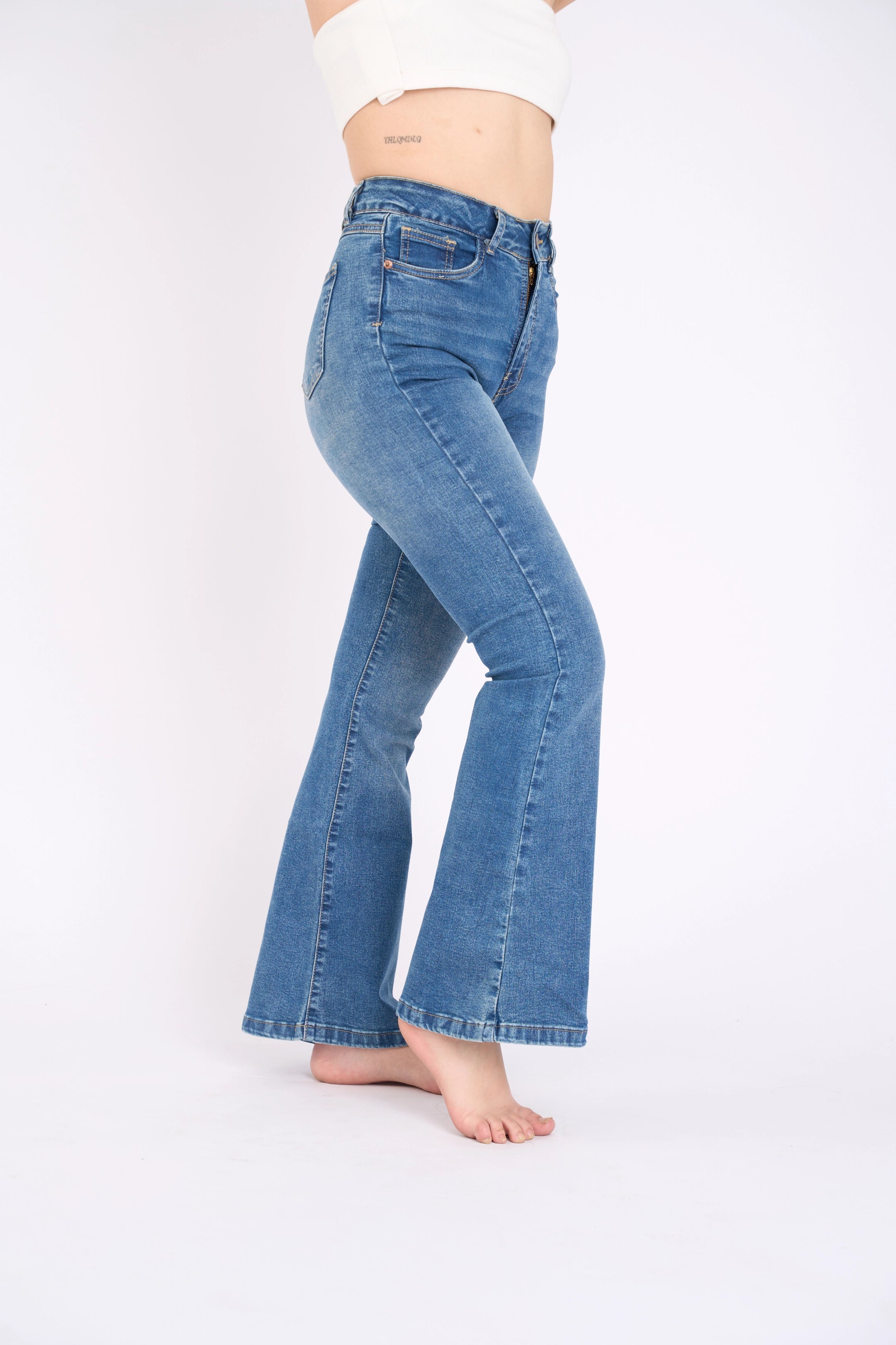 FLARE JEAN TIRO ALTO - BLUE
