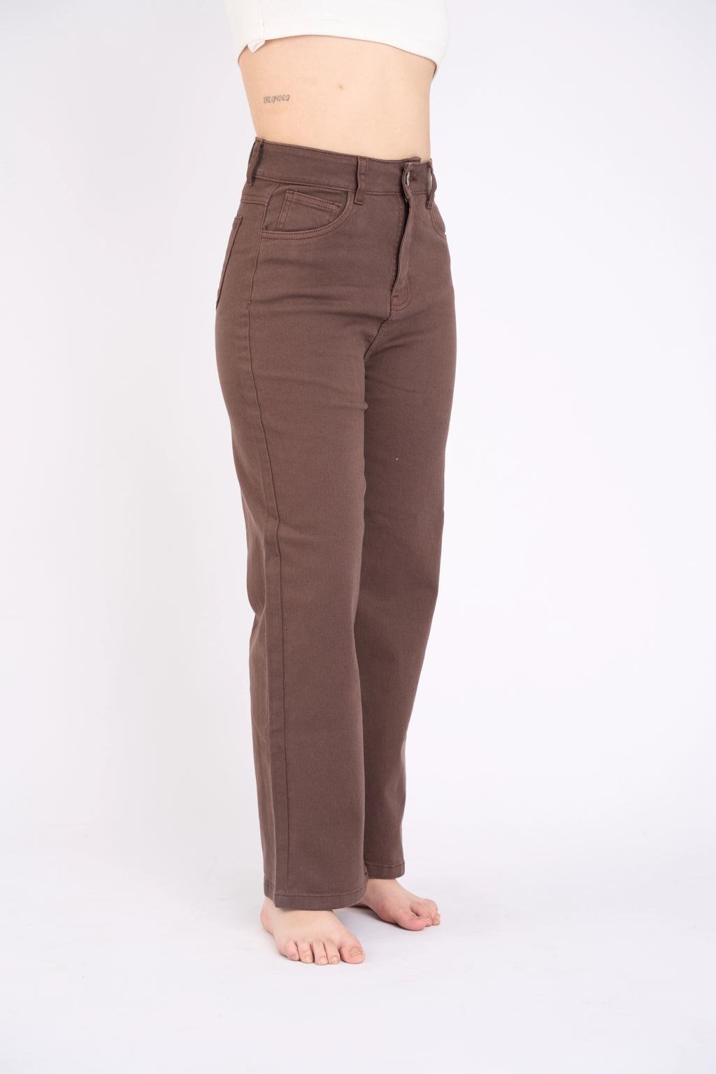 WIDE LEG COLOR COMFY - MARRON