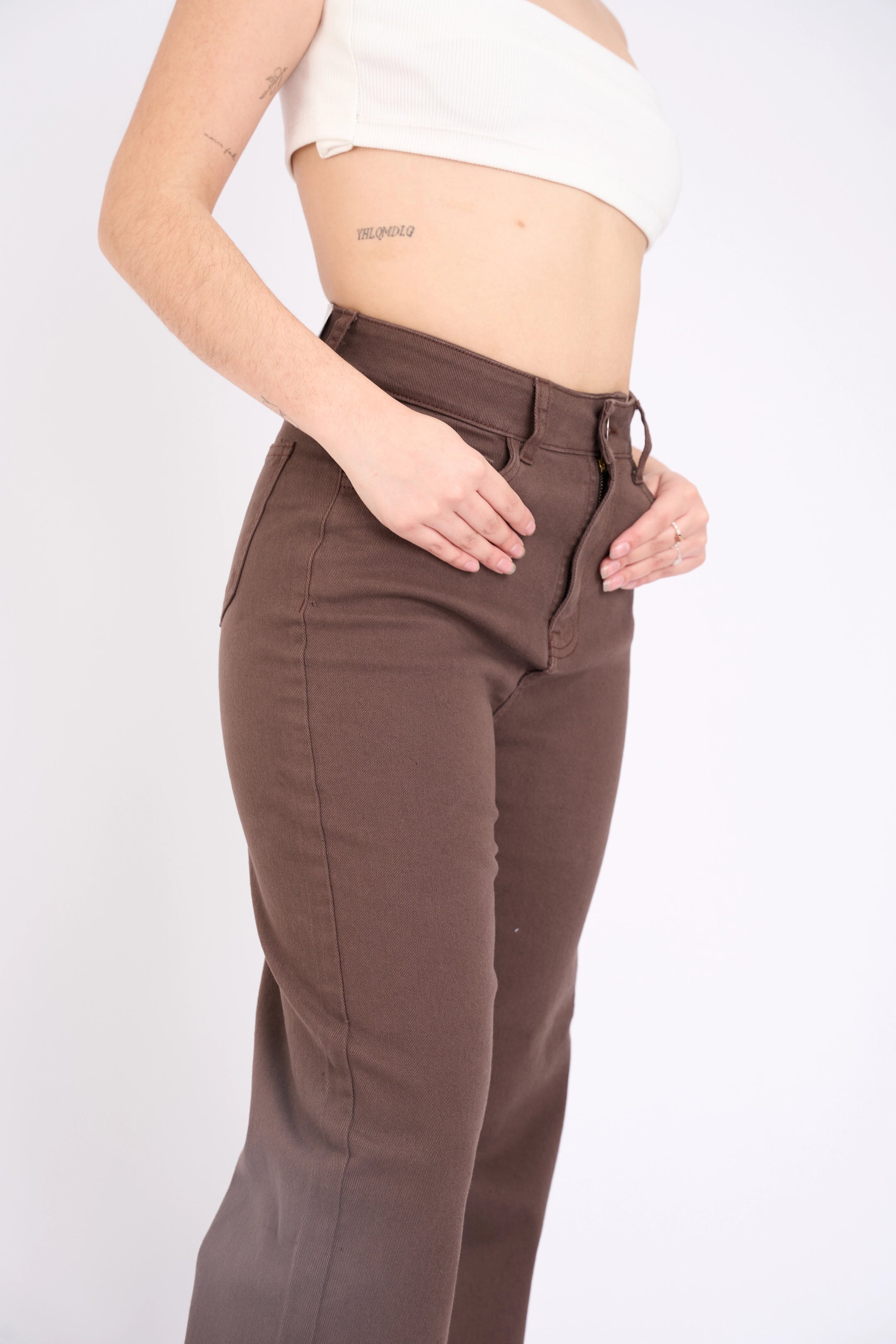 WIDE LEG COLOR COMFY - MARRON