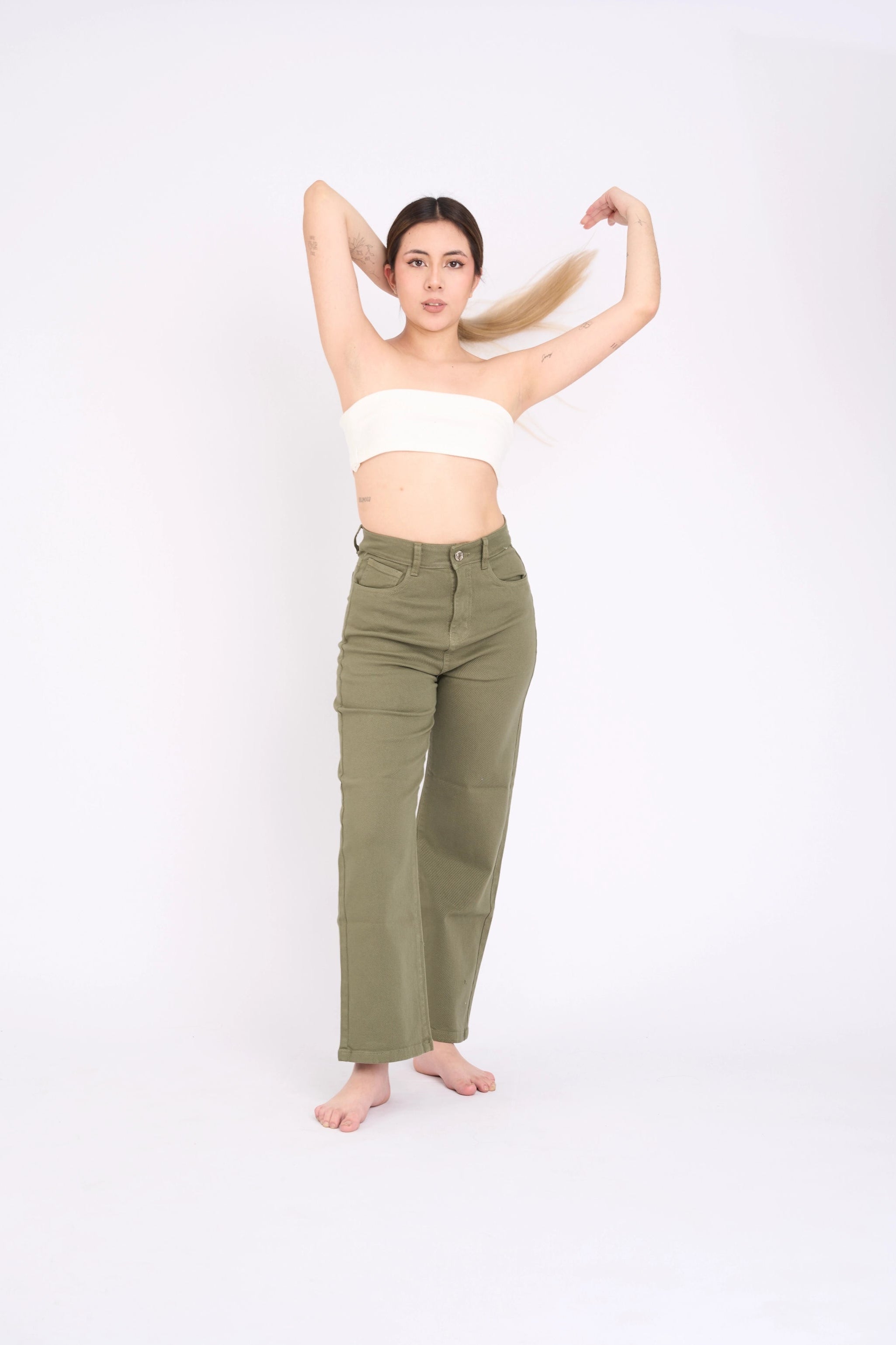 WIDE LEG COLOR COMFY - VERDE