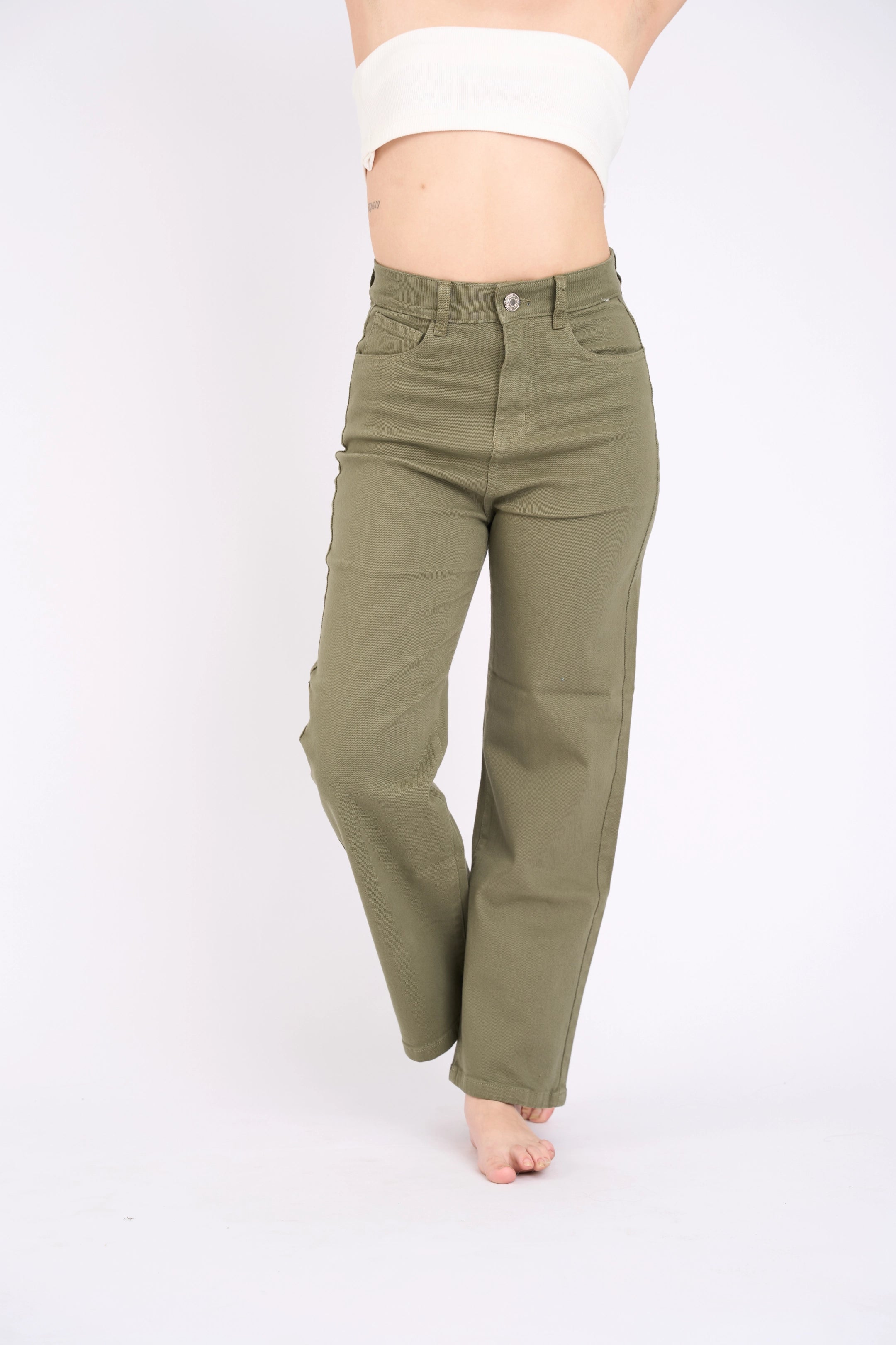 WIDE LEG COLOR COMFY - VERDE