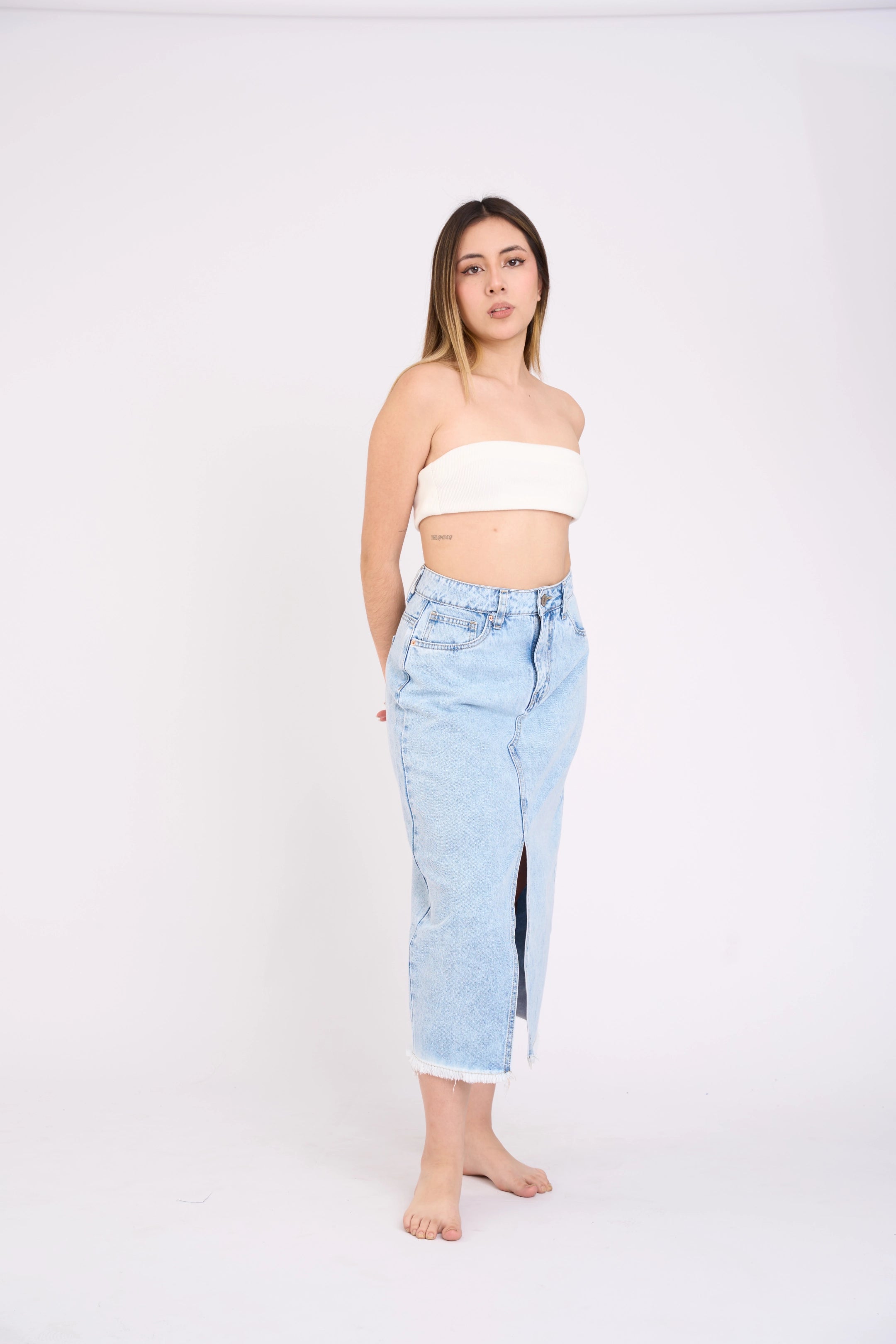 MAXIFALDA DENIM - HIELO