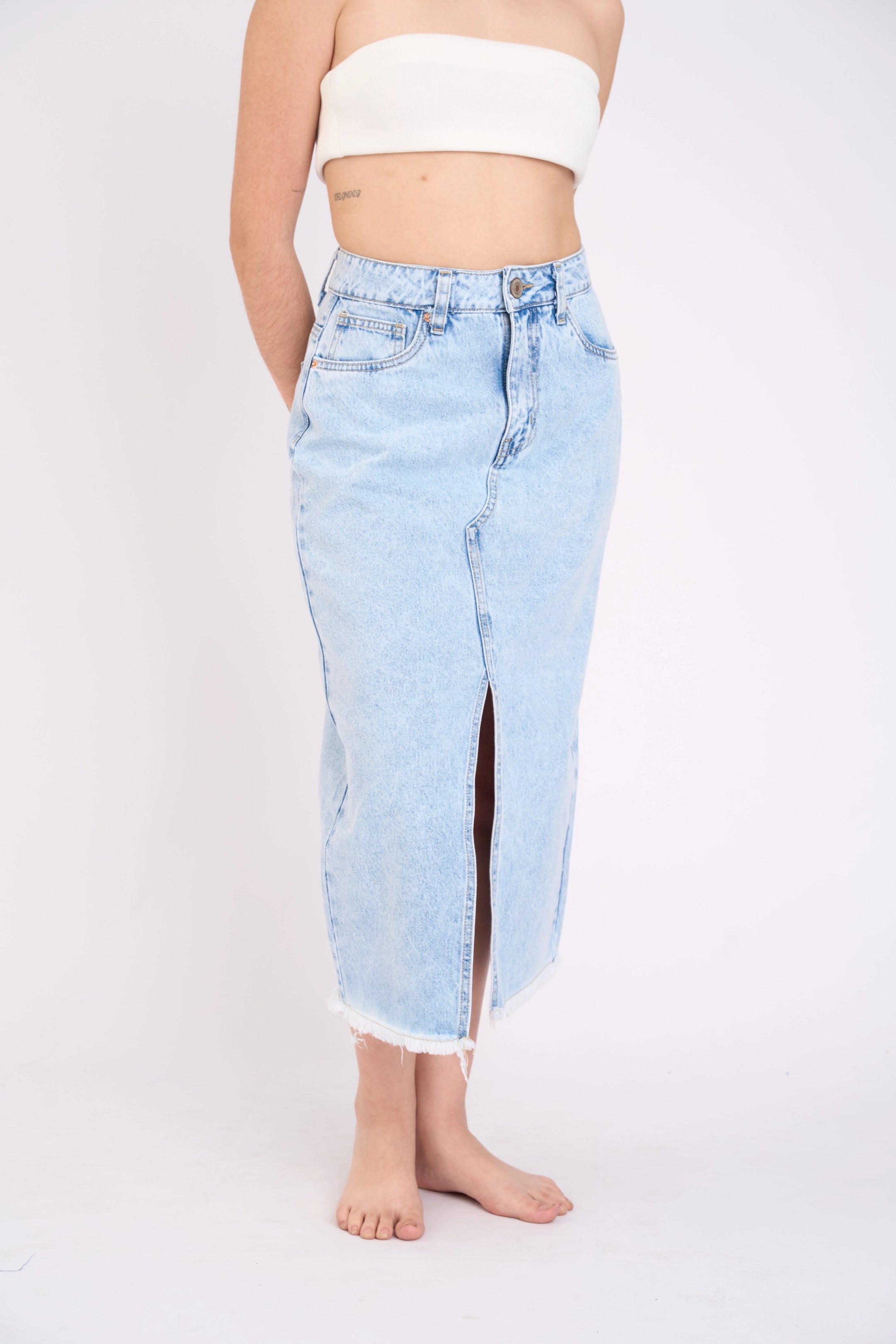 MAXIFALDA DENIM - HIELO