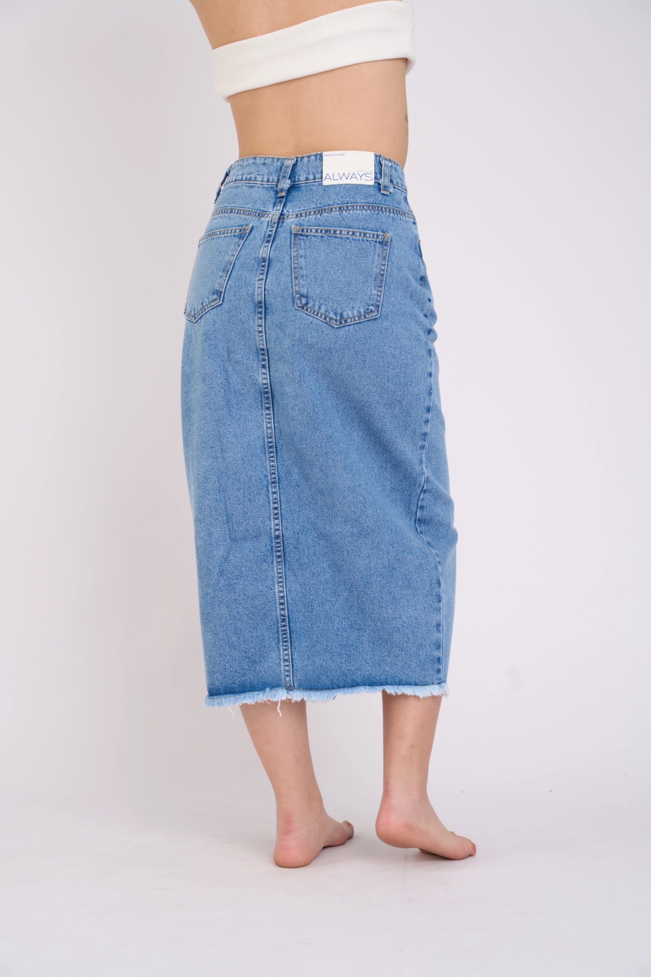 MAXIFALDA DENIM - CELESTE INTERMEDIO