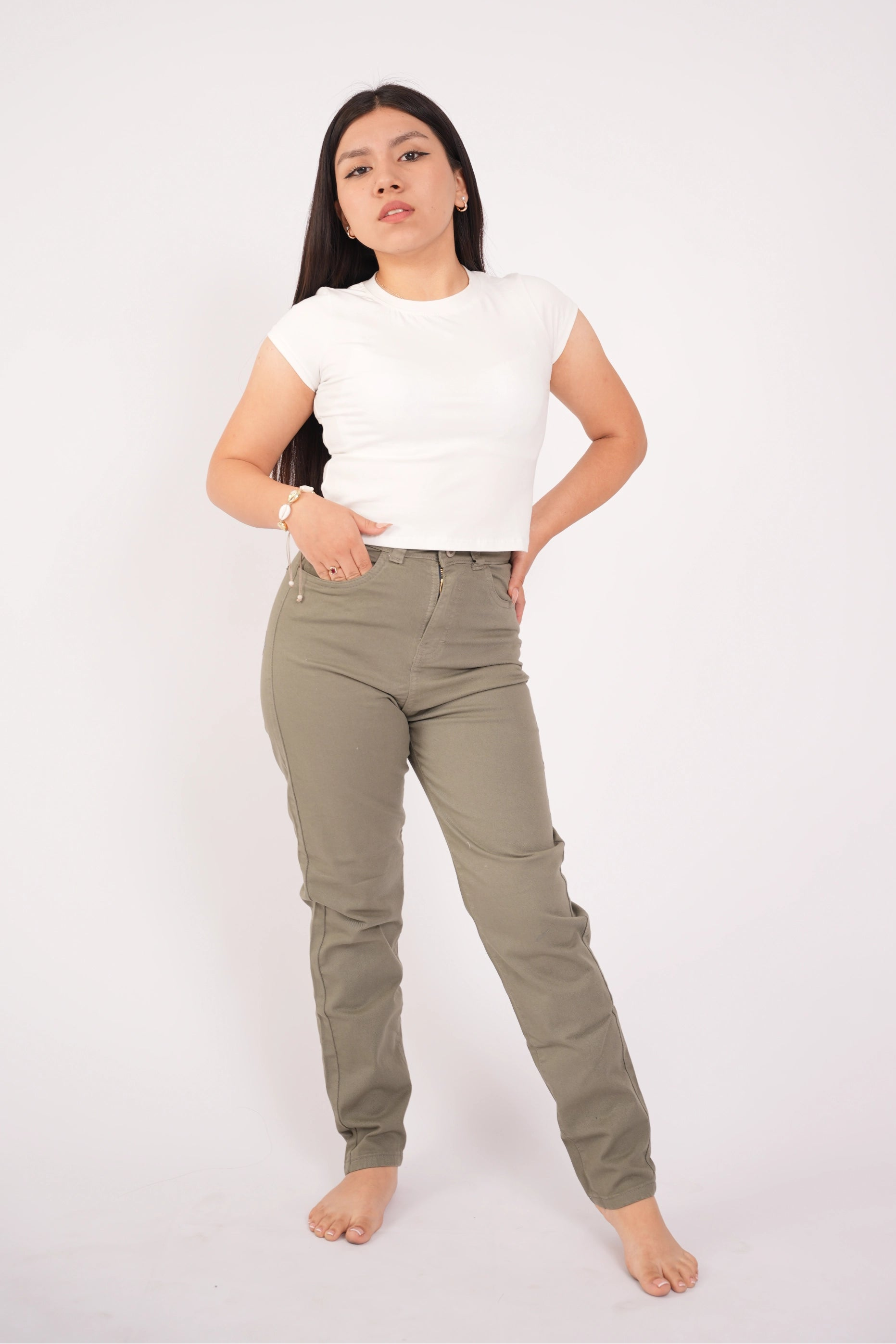 MOM JEAN COLOR - VERDE