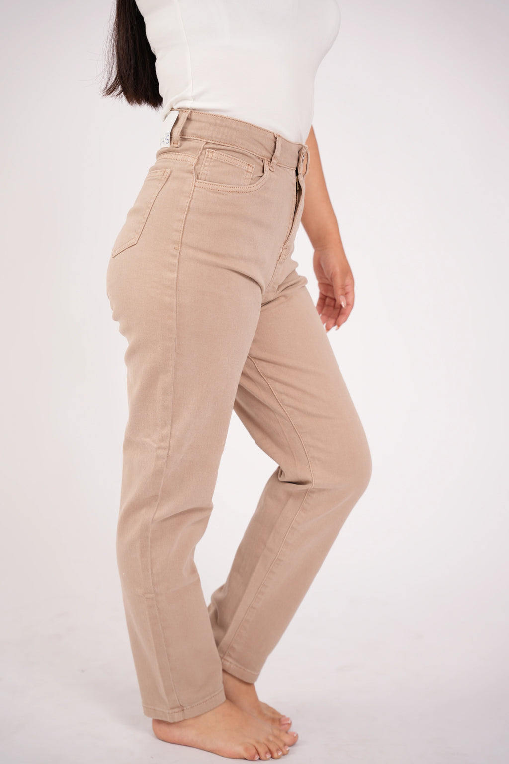 MOM JEAN COLOR - BEIGE