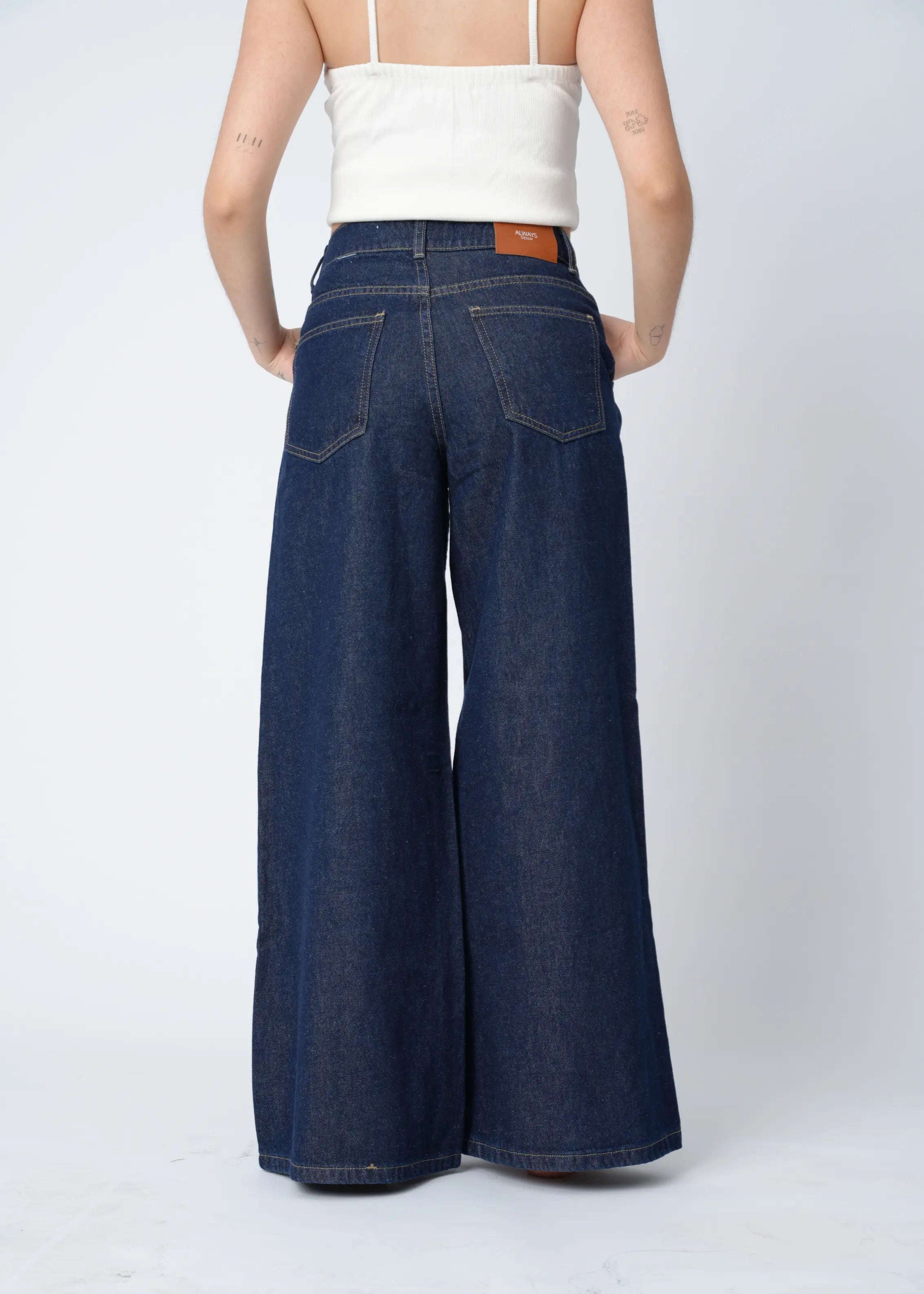 WIDE LEG PALAZZO - INDIGO