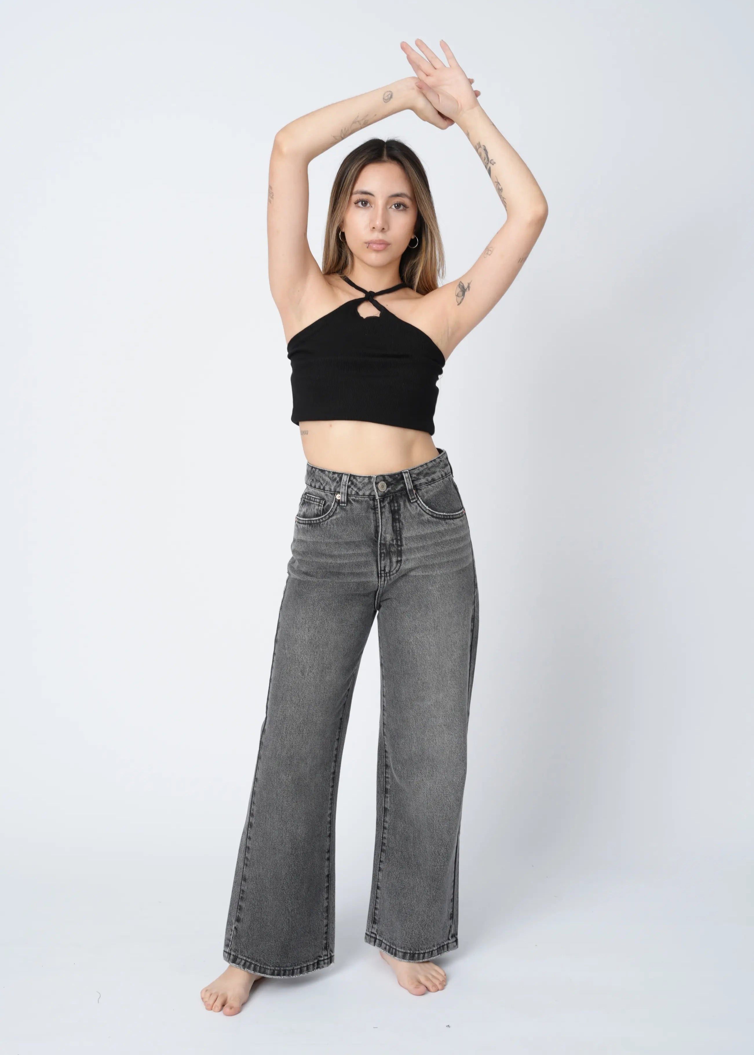 WIDE LEG RIGIDO - PLOMO CLARO