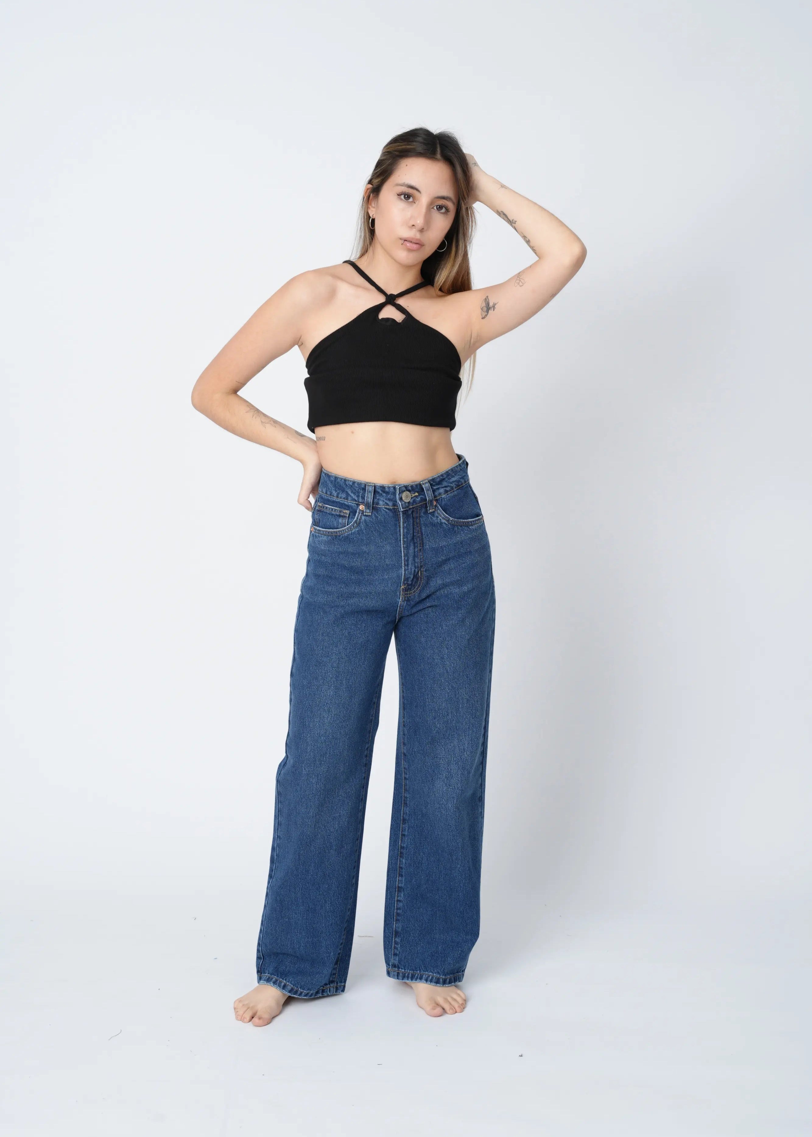 WIDE LEG RIGIDO - AZUL