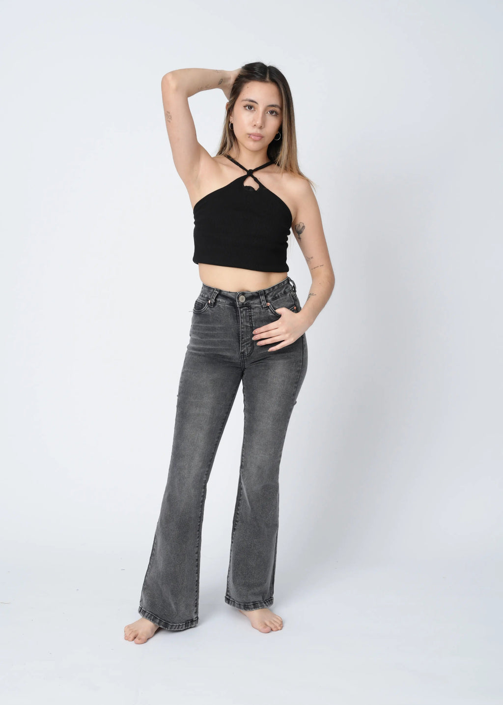 FLARE JEAN - PLOMO CLARO