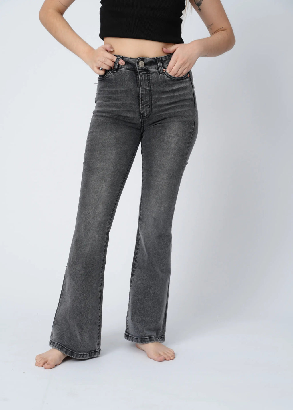 FLARE JEAN - PLOMO CLARO