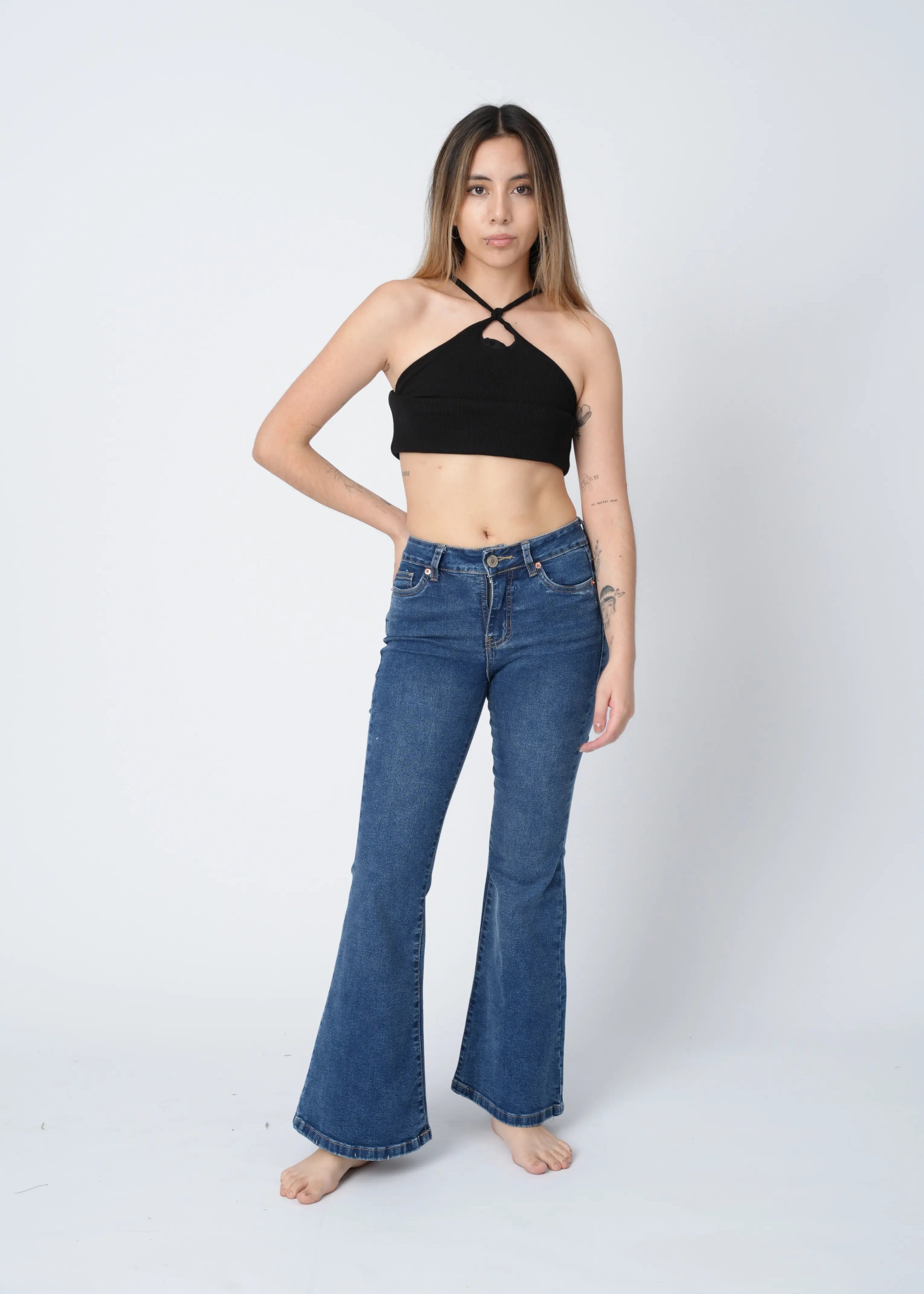 FLARE JEAN TAPA - AZUL