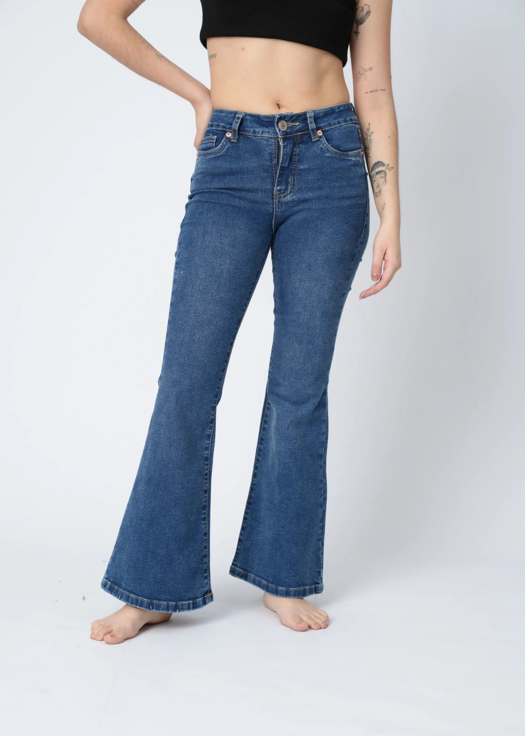 FLARE JEAN TAPA - AZUL