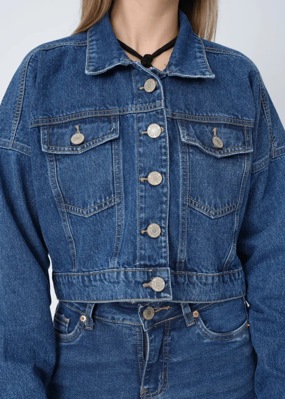 CASACA CROP - AZUL