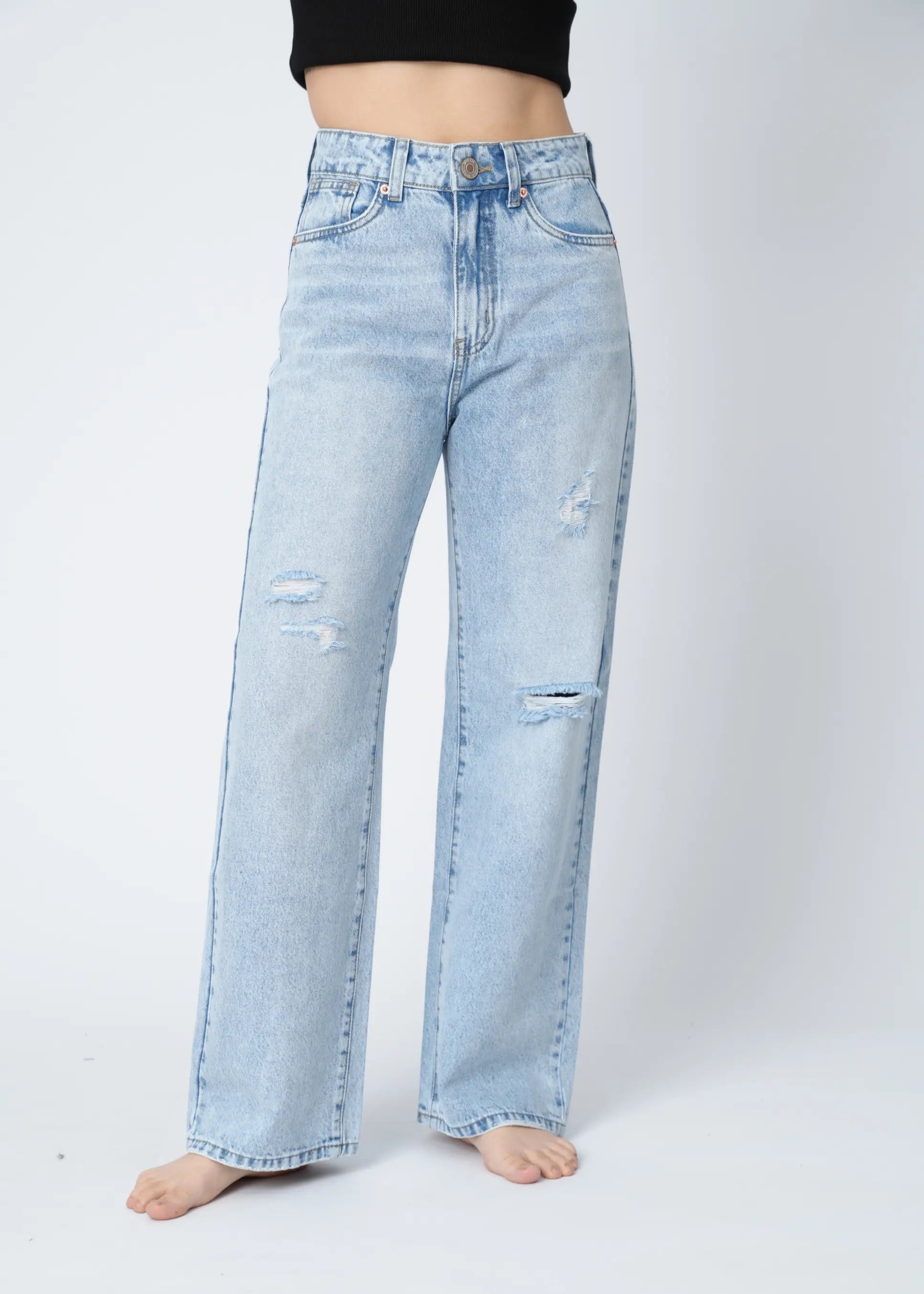 WIDE LEG RASGADO - HIELO