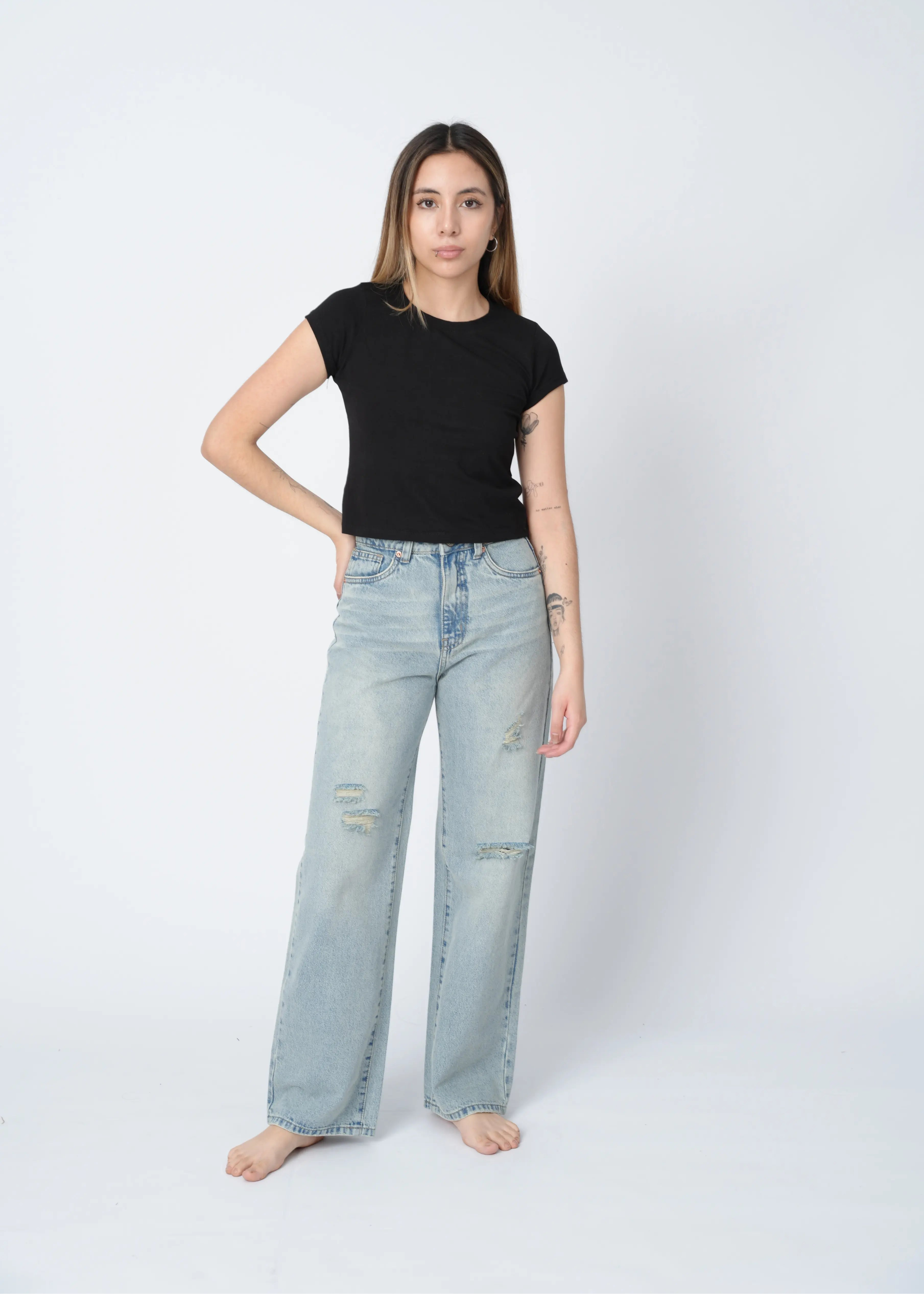 WIDE LEG RASGADO - MAIZ
